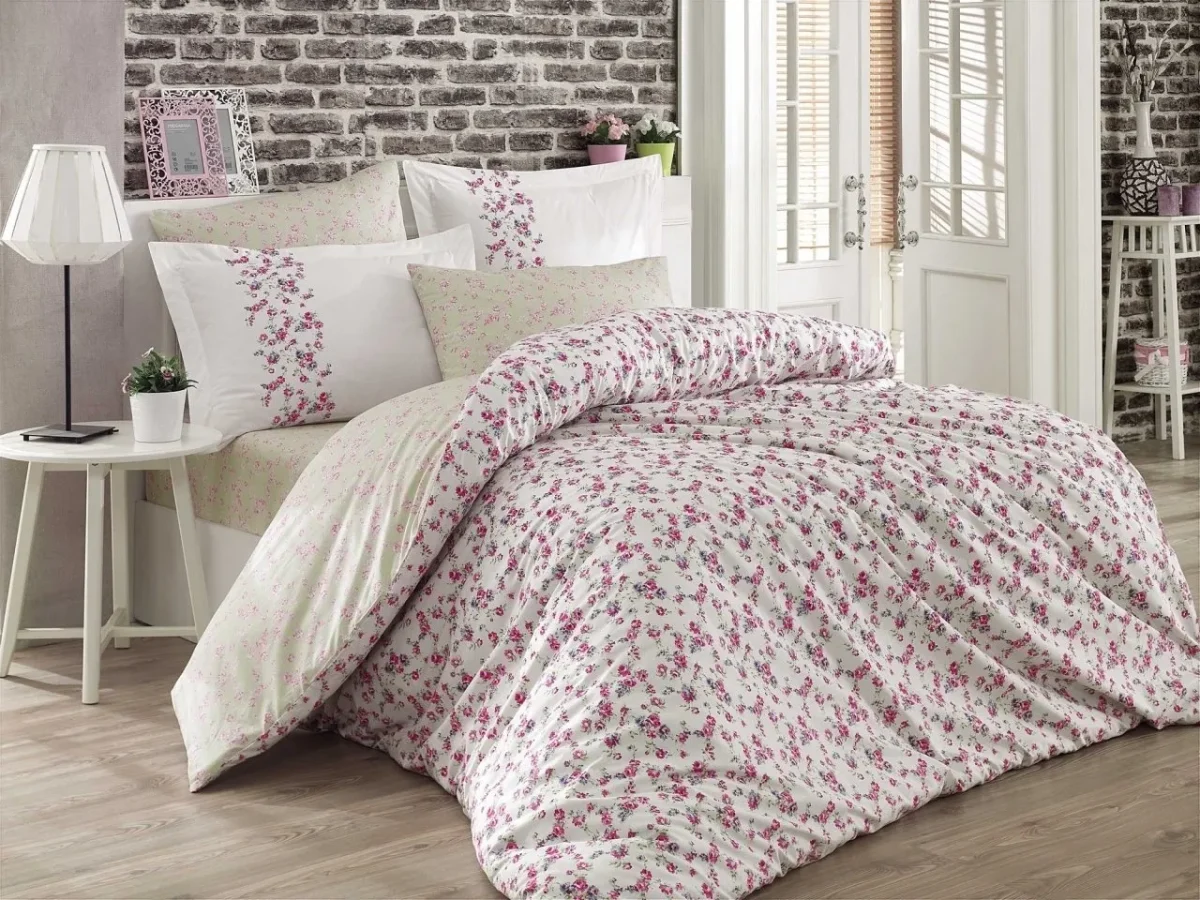 Lenjerie de pat o persoana 3 piese 100% bumbac poplin Luisa