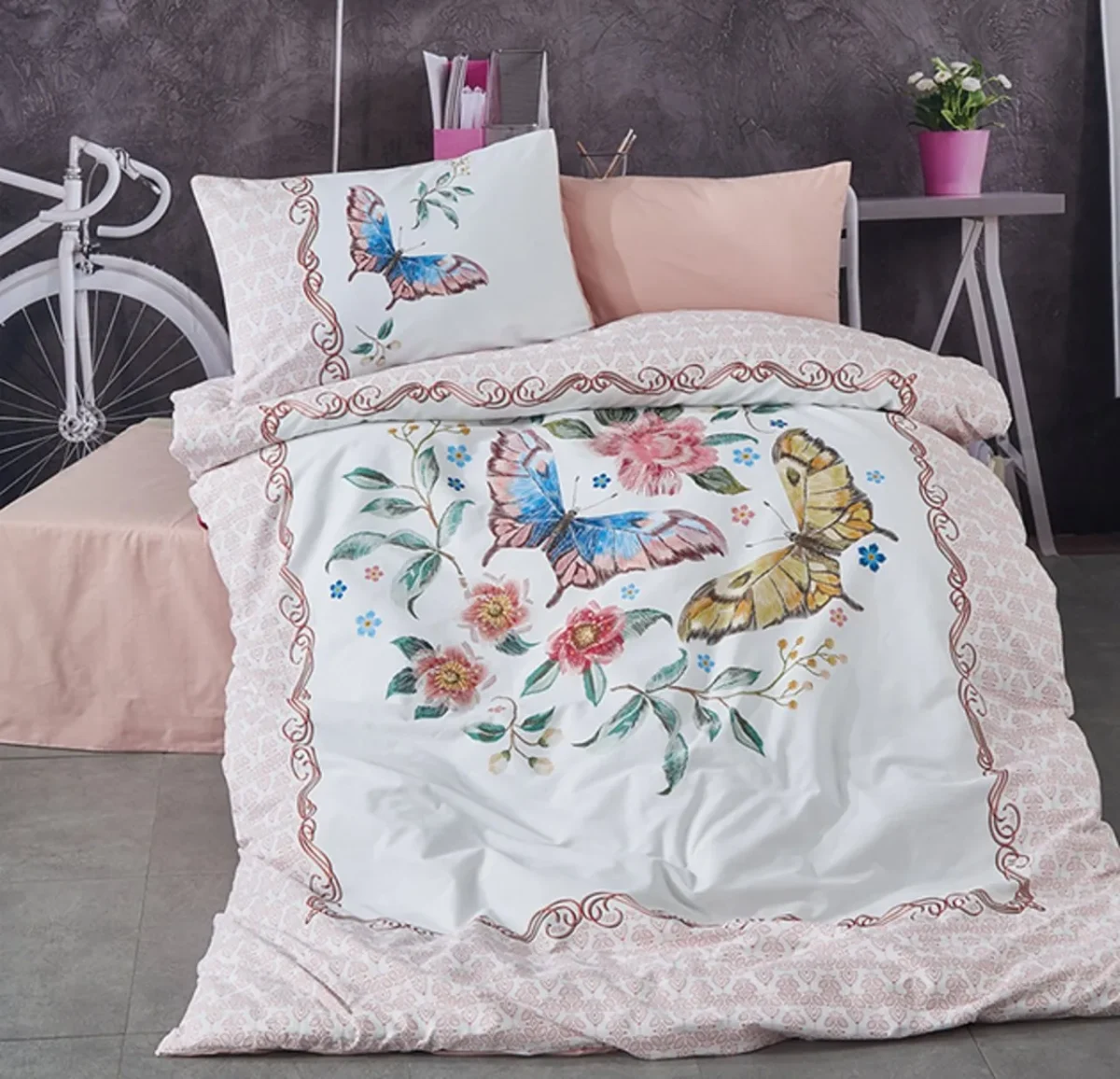 Lenjerie single 3 piese bumbac ranforce The Club Cotton Roxy