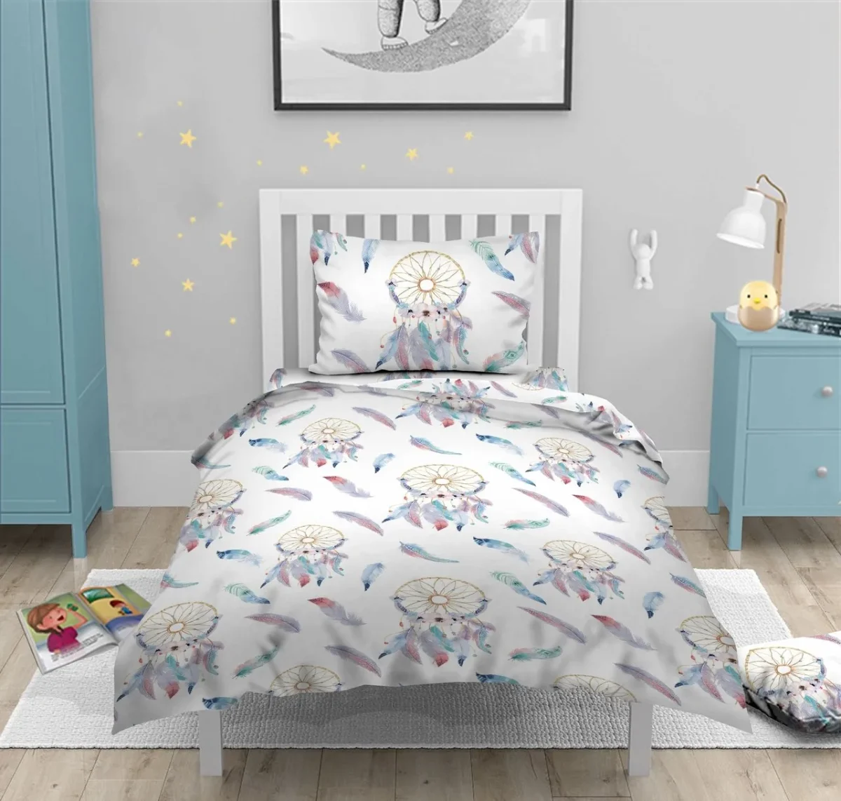Lenjerie single Bedora Small Catcher bumbac ranforce 3 piese