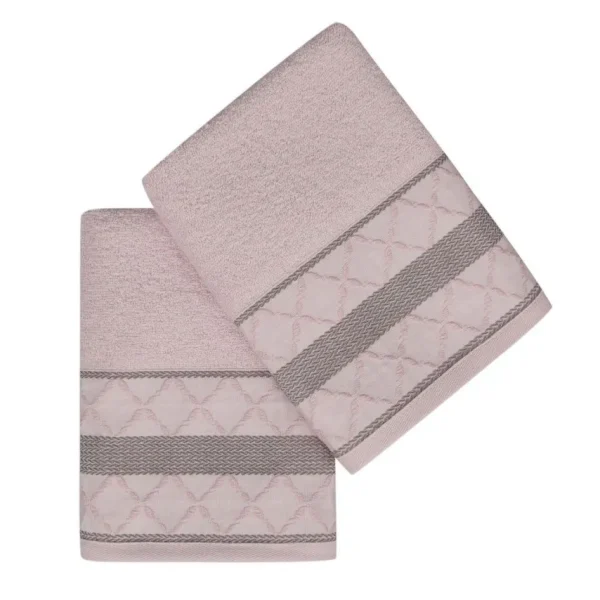 Set 2 prosoape de maini 50x90cm 100% bumbac Soft Kiss Kurdele Baklava