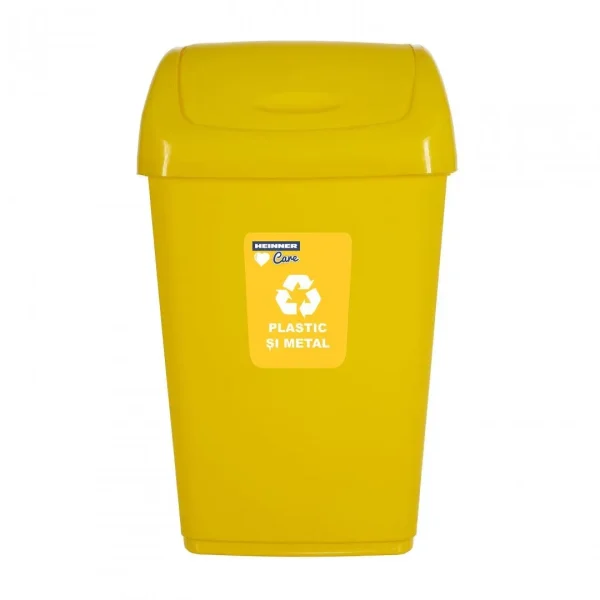 COS GUNOI+CAPAC BATANT PENTRU RECICLARE SELECTIVA 50L GALBEN