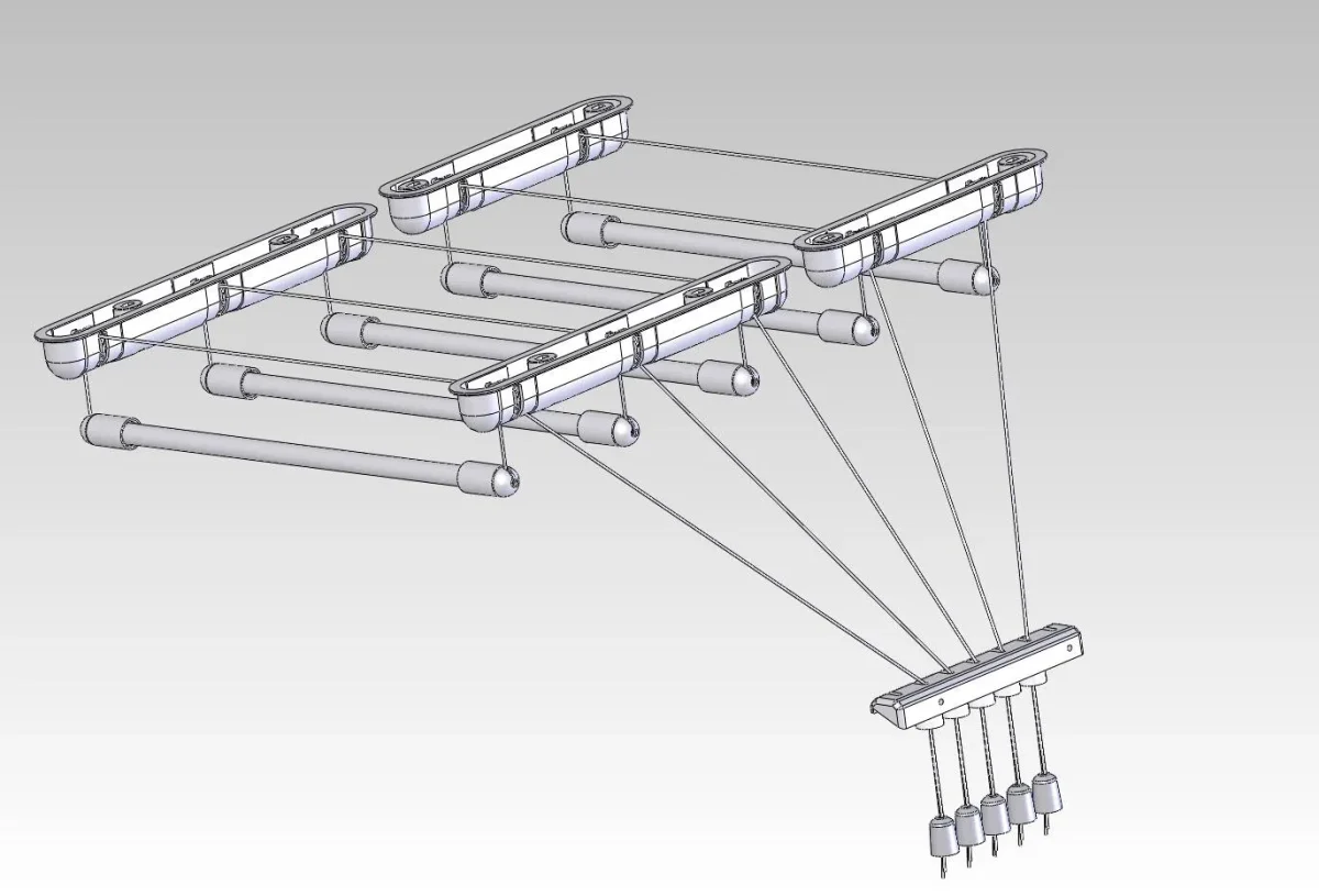 USCATOR DE RUFE METALIC 5 LINII 1.6m
