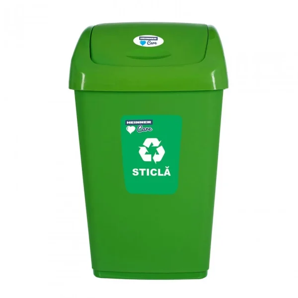 COS GUNOI+CAPAC BATANT PENTRU RECICLARE SELECTIVA 50L VERDE