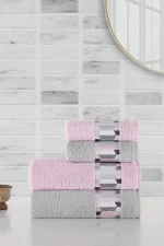 Set 4 prosoape 100% bumbac 420 gsm Bedora Geometric