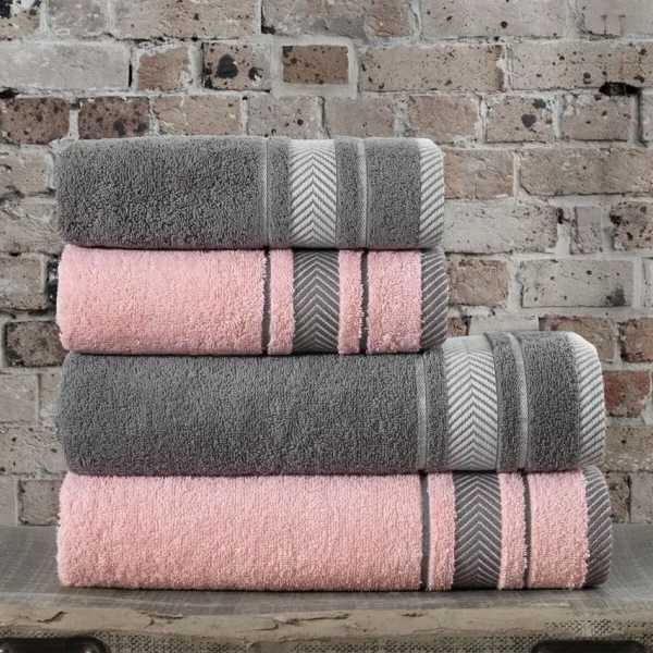 Set 4 prosoape 100% bumbac 420 gsm Bedora Nare