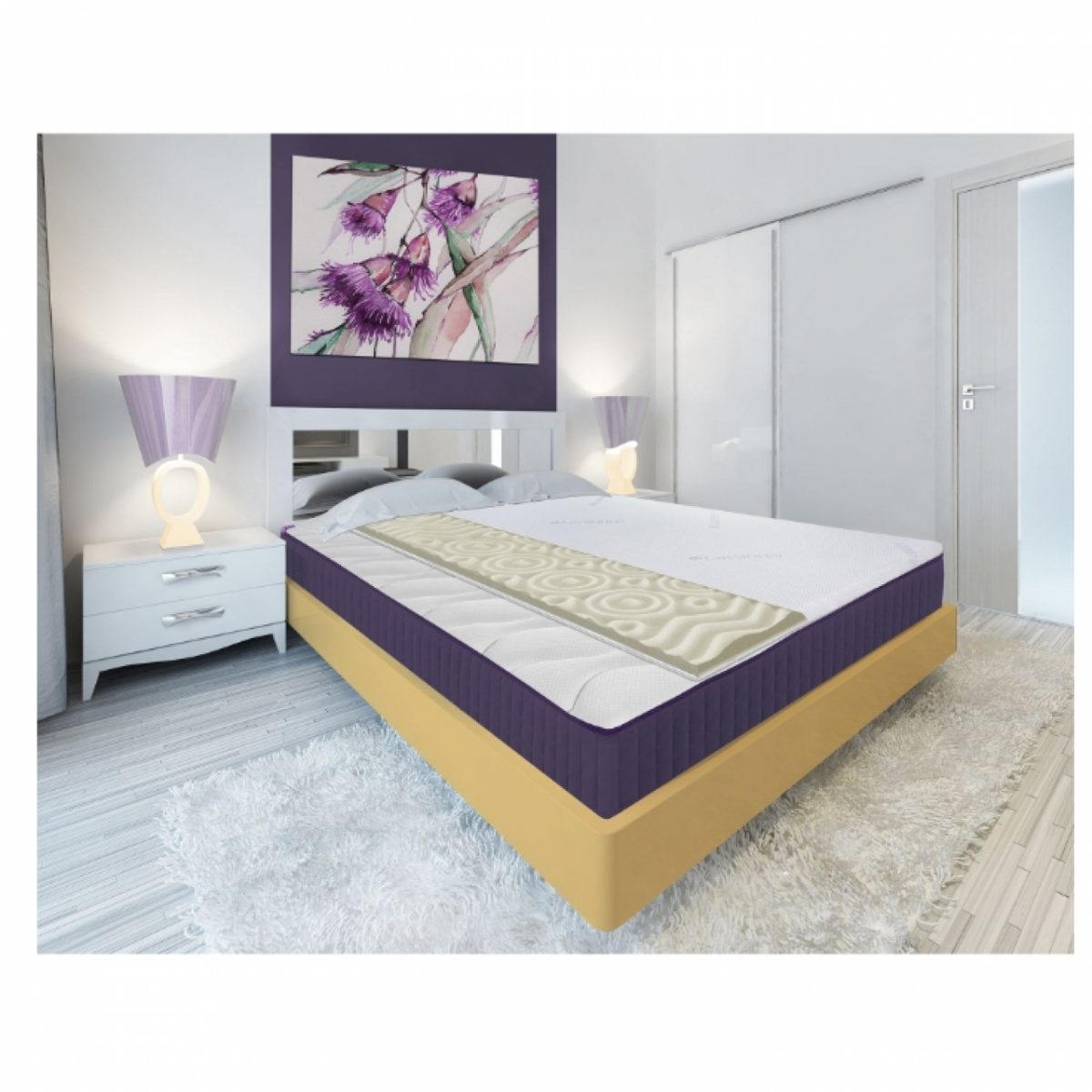 Topper saltea Lavanda Therapy 7 zone de confort 120x200cm