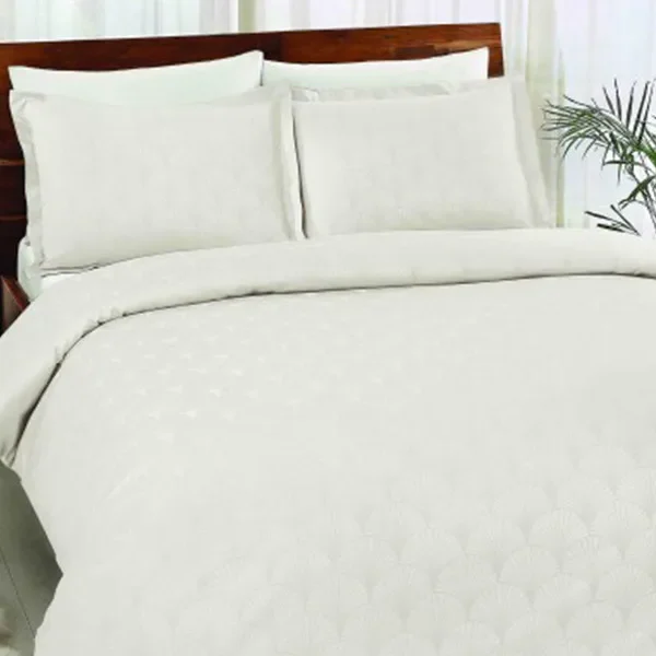 Lenjerie King Size Jacquard 6 piese TAC Cross Crem