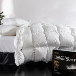 Pachet Luxury 2 persoane: Pilota puf si pana de gasca matlasata + 2 perne puf de gasca