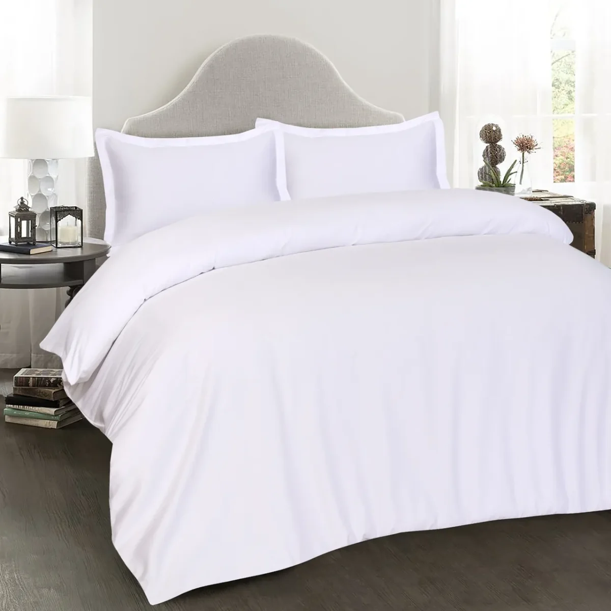 Lenjerie dublă hotelieră Bedora Bleach White Plain bumbac 400g/mp
