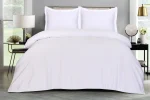 Lenjerie dublă hotelieră Bedora Bleach White Plain bumbac 400g/mp