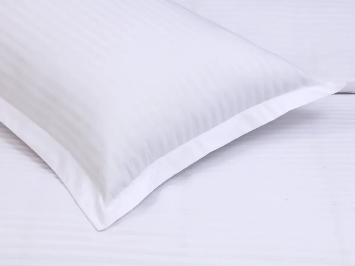 Lenjerie single Damasc finet Bedora Bleach White Stripes