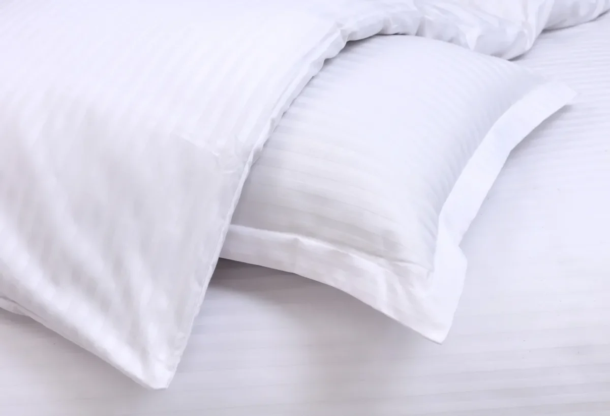 Lenjerie single Damasc finet Bedora Bleach White Stripes