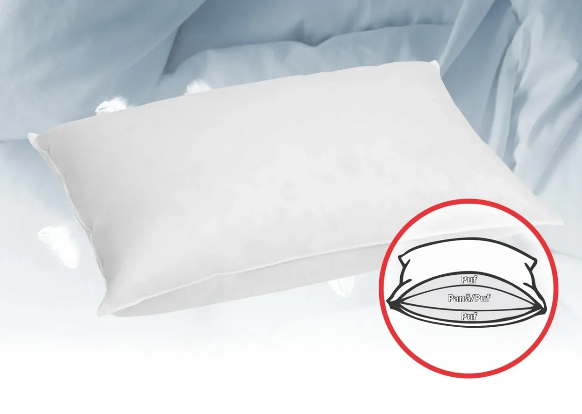 Set 2 Perne Dual Confort 100% puf si pana de gasca 50x70cm