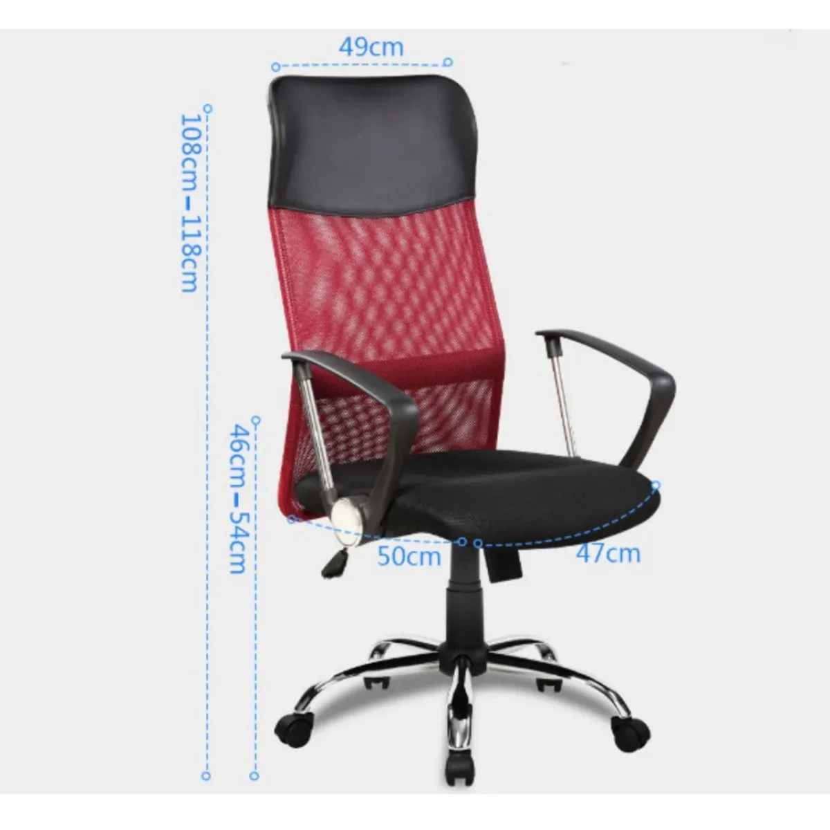 Scaun de birou ergonomic Bedora Lotte Mesh Negru/Rosu