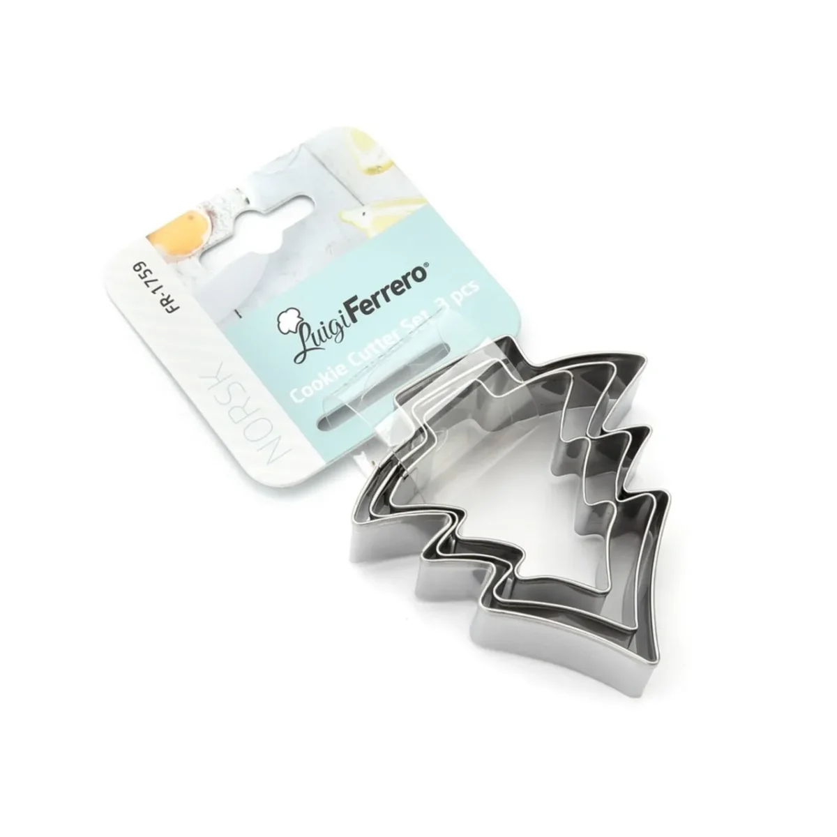 Set 3 forme pentru biscuiti Christmas tree Luigi Ferrero NORSK FR-1759 inox