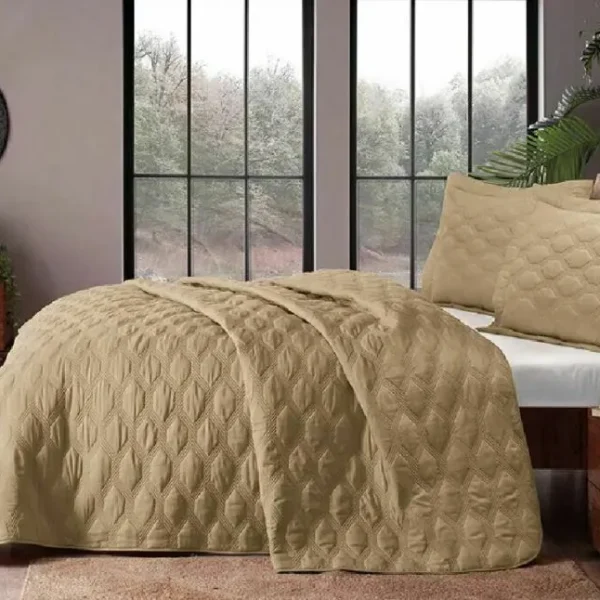 Cuvertură pat TAC DELUXE Marisa Gold 250x260cm + 2 fete de perna