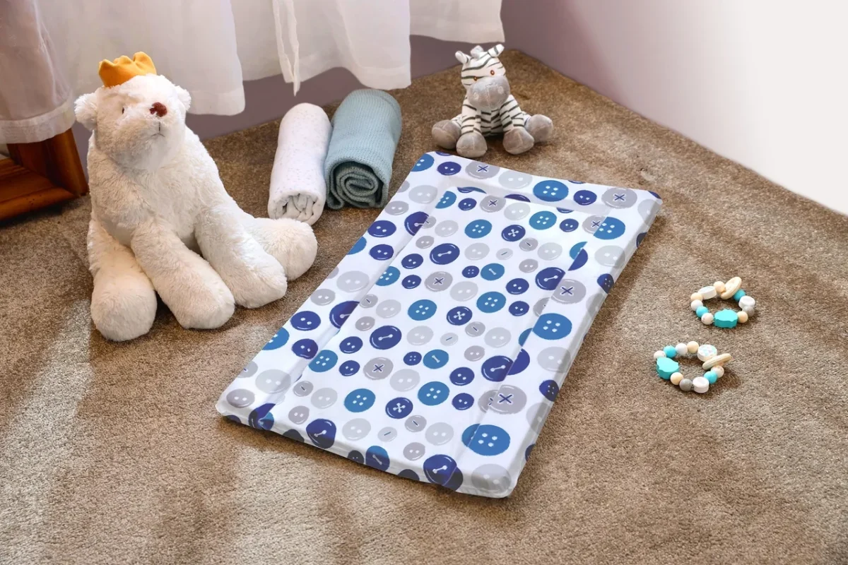 Saltea infasat Bebeluca M 38x70cm Blue Button
