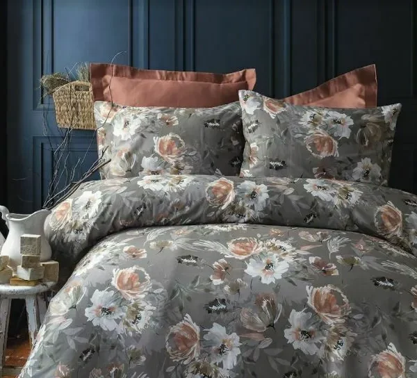 Lenjerie king size 6 piese Issimo Deluxe 100% bumbac satinat Shadi