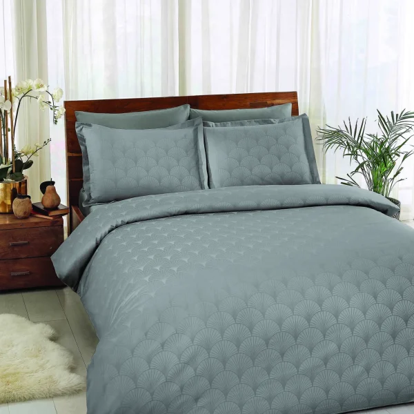 Lenjerie King Size Jacquard 6 piese TAC Cross Antracit
