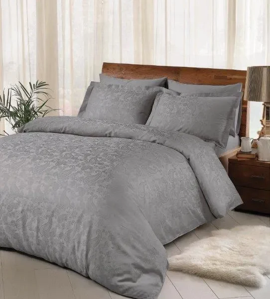 Lenjerie King Size Jacquard 6 piese TAC Brinley Antracit