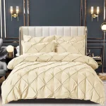 Lenjerie dublă cu pliuri finet Deluxe 6 piese Crem LDPF01