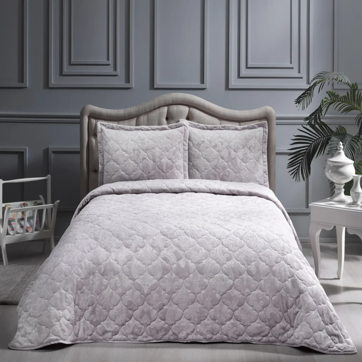 Cuvertură pat TAC DELUXE Linda Lila 230x250cm + 2 fete de perna