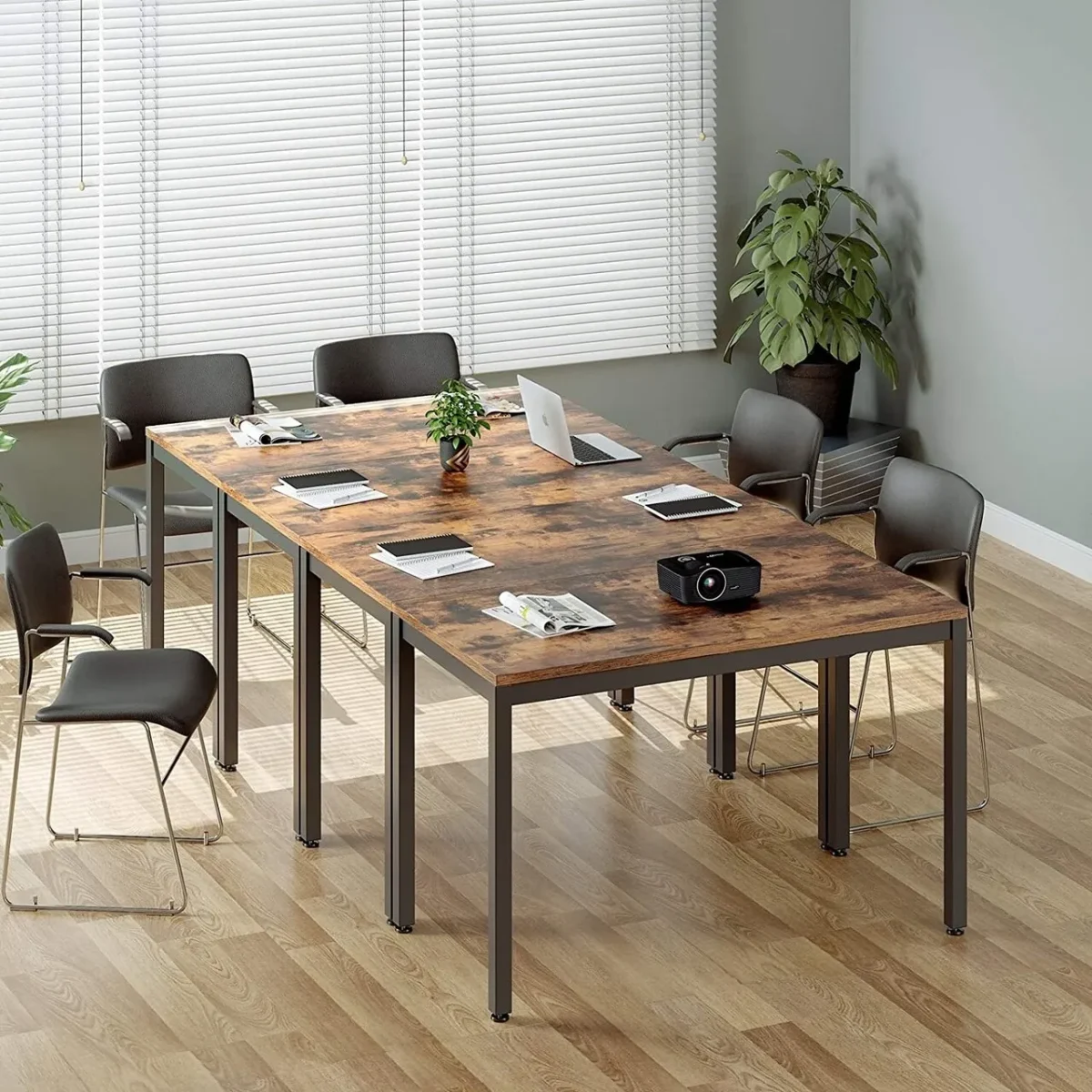 Birou Industrial Vasagle 120x60x76cm PAL/fier maro/negru