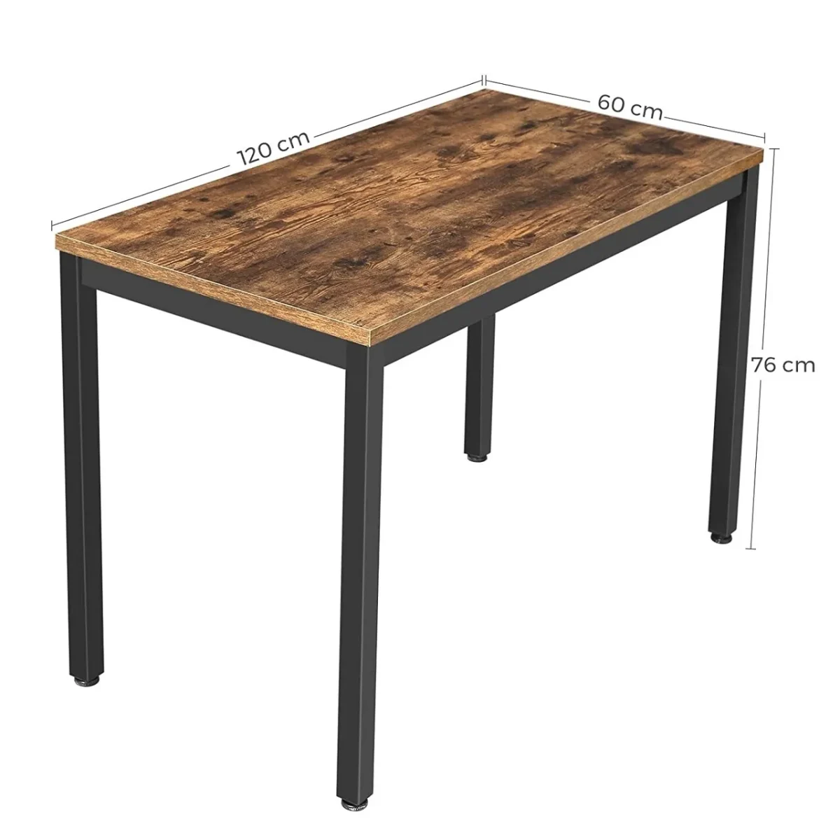 Birou Industrial Vasagle 120x60x76cm PAL/fier maro/negru
