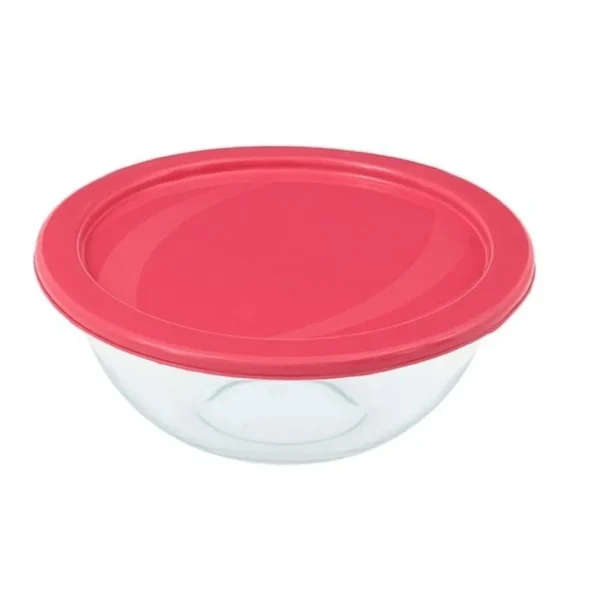 Caserola Marinex 0.5L sticla temperata capac roz