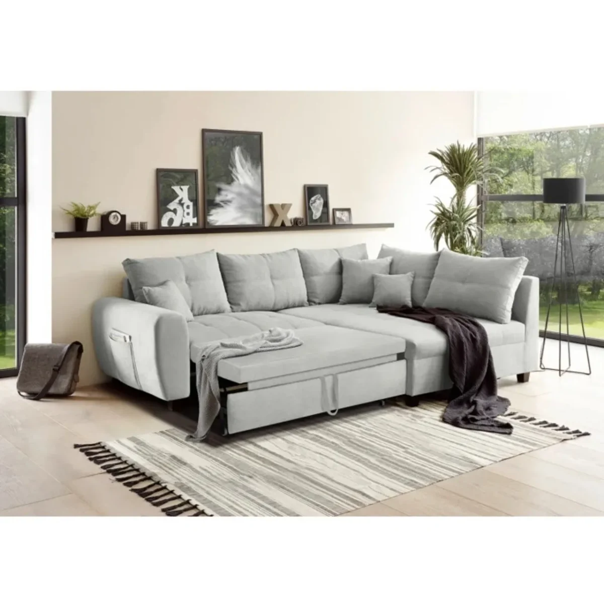 Coltar extensibil dreapta 248x87x176cm Lea Silver 3 locuri