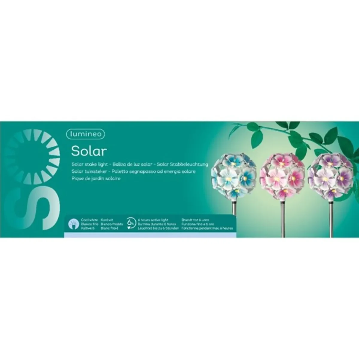 Lampa de gradina Flower Lumineo 10x81cm 17 led-uri Roz