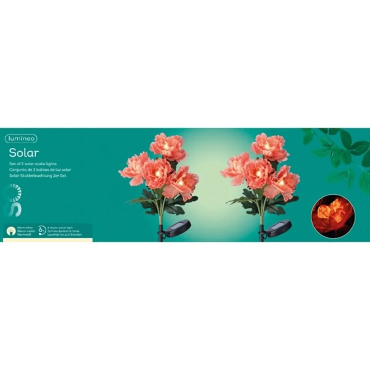 Lampa de gradina Flower Lumineo 25x20x63cm 4 led-uri Portocaliu