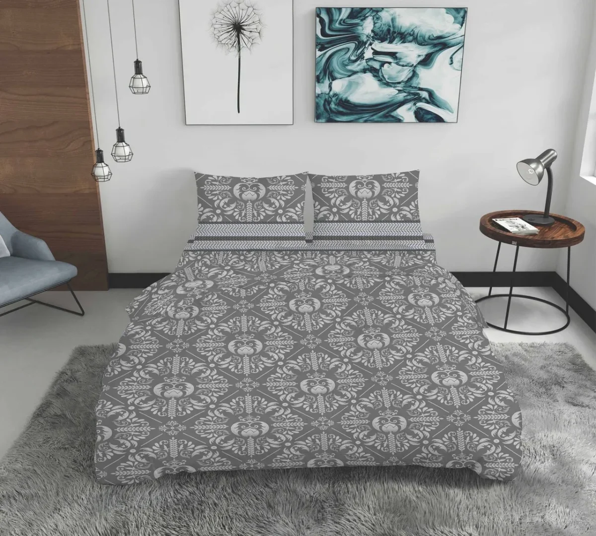 Lenjerie king size Bedora Wol bumbac satinat 4 piese