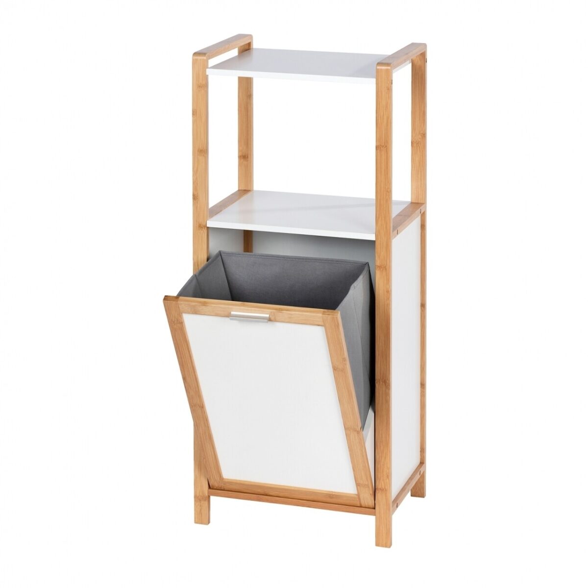 Organizator si cos rufe 2 in 1 Finja Wenko 40x95x30cm bambus alb/natur