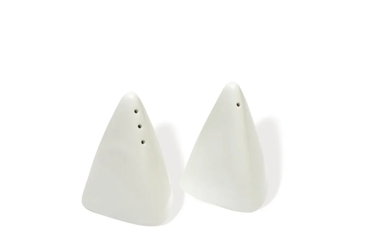 Set 2 recipiente pentru sare/piper Maxwell&Williams White Basics Pyramid