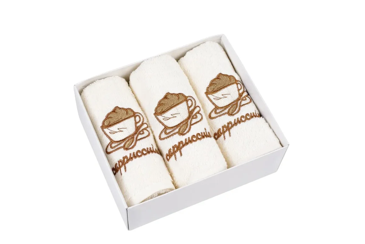 Set 3 prosoape de bucătărie Bedora Cappuccino 30x50cm 100% bumbac