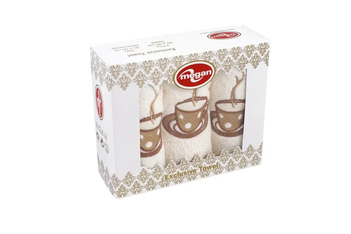 Set 3 prosoape de bucătărie Bedora Coffee Dots 30x50cm 100% bumbac