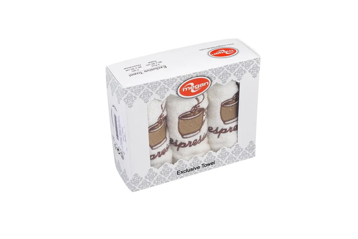 Set 3 prosoape de bucătărie Bedora Espresso 30x50cm 100% bumbac