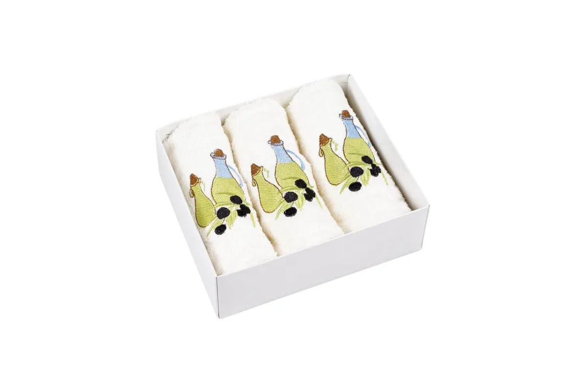 Set 3 prosoape de bucătărie Bedora Olive oil 30x50cm 100% bumbac