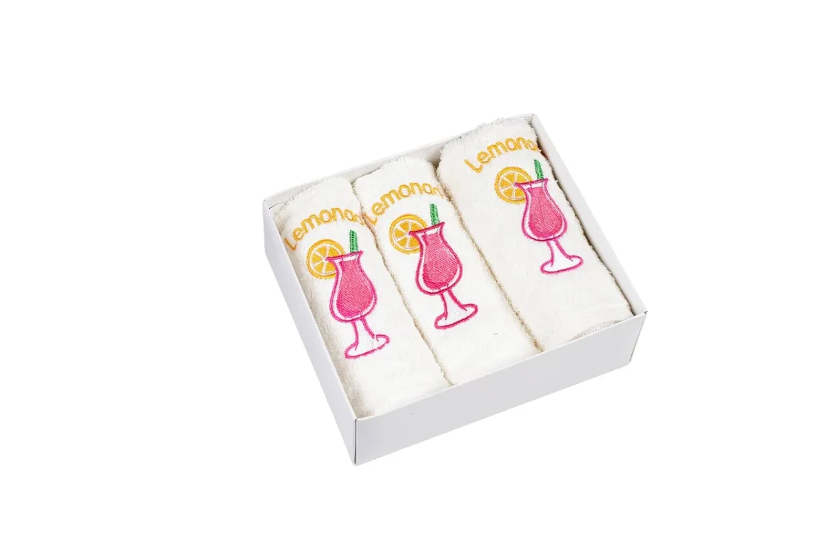 Set 3 prosoape de bucătărie Bedora Pink Lemonade 30x50cm 100% bumbac