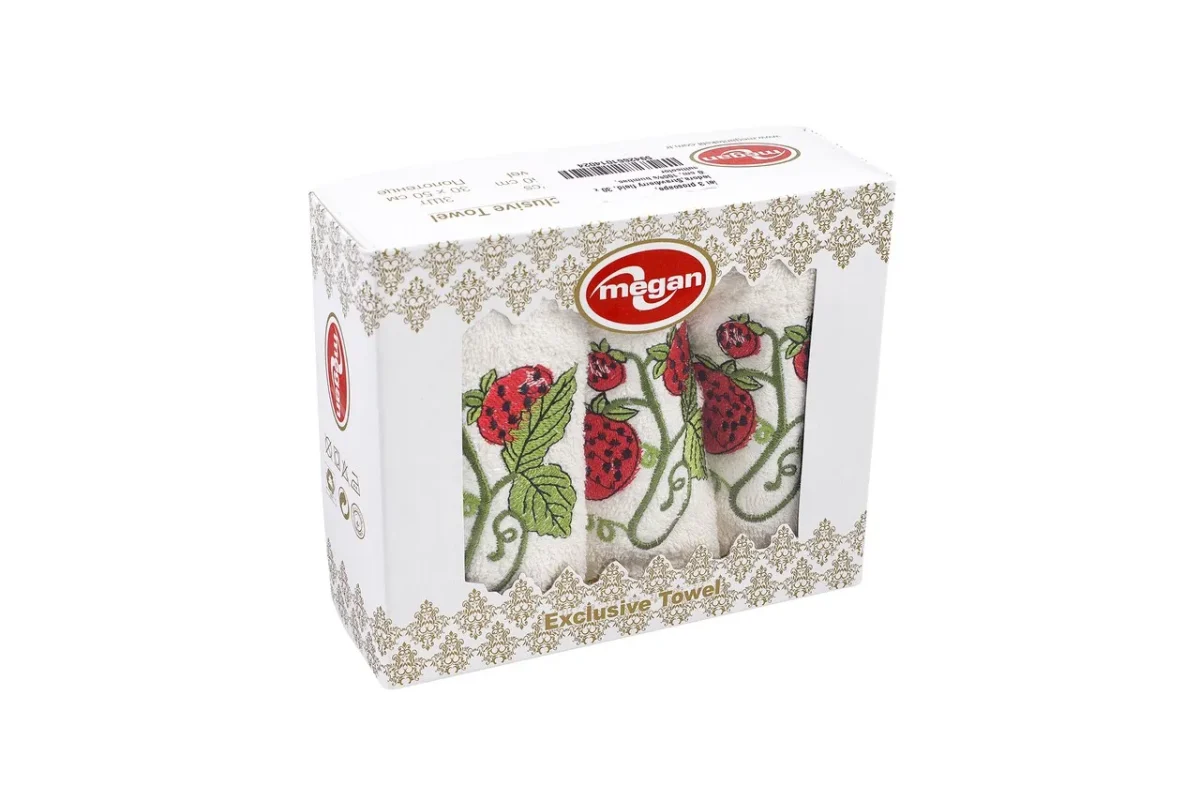 Set 3 prosoape de bucătărie Bedora Strawberry field 30x50cm 100% bumbac