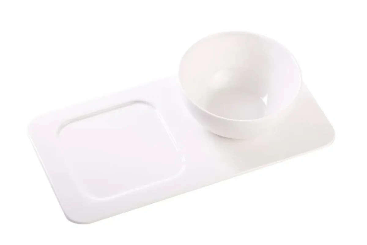 Set bol si tava pentru gustari Cashmere Bone Maxwell&Williams