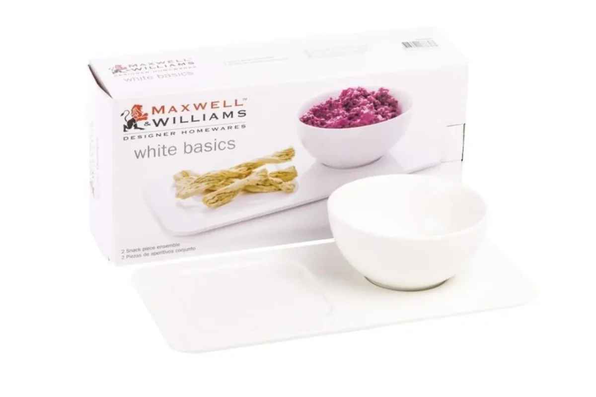 Set bol si tava pentru gustari Cashmere Bone Maxwell&Williams