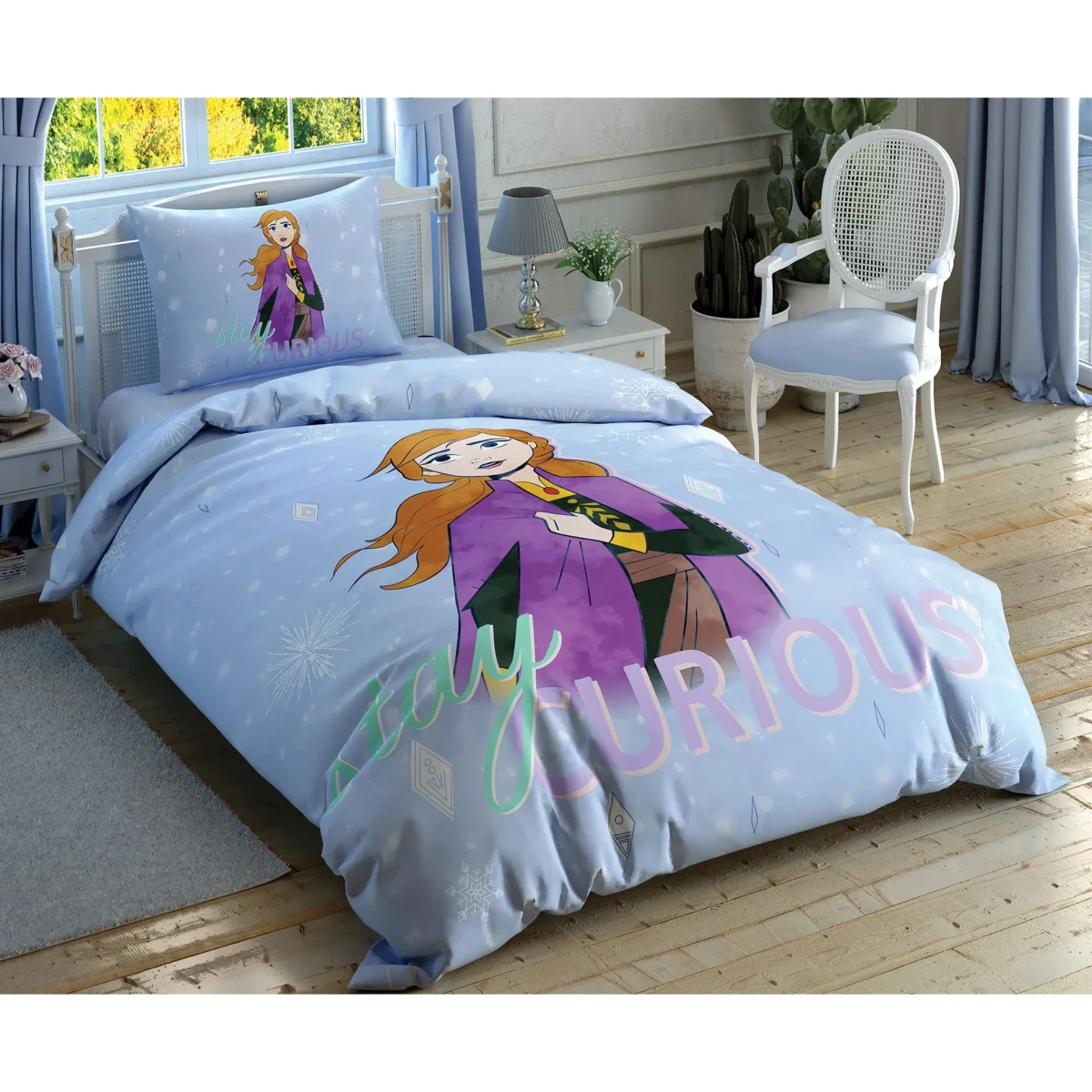 Lenjerie fosforescentă TAC Disney pentru copii 100% bumbac Frozen 2 Stay Curious