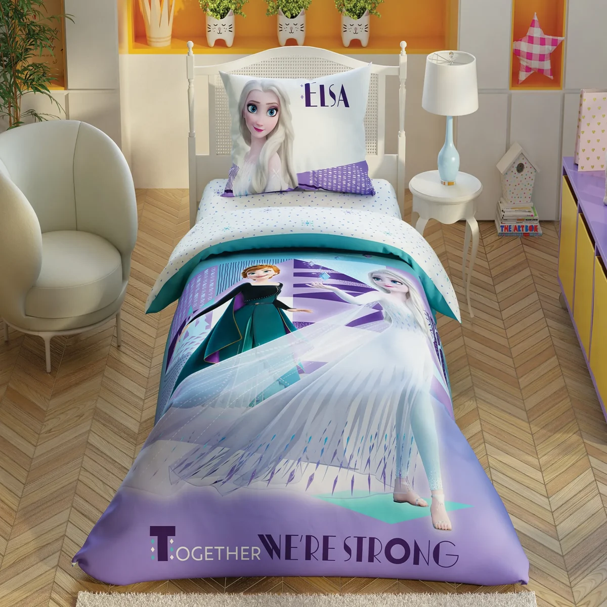 Lenjerie TAC Disney pentru copii 100% bumbac Frozen 2 Crystal