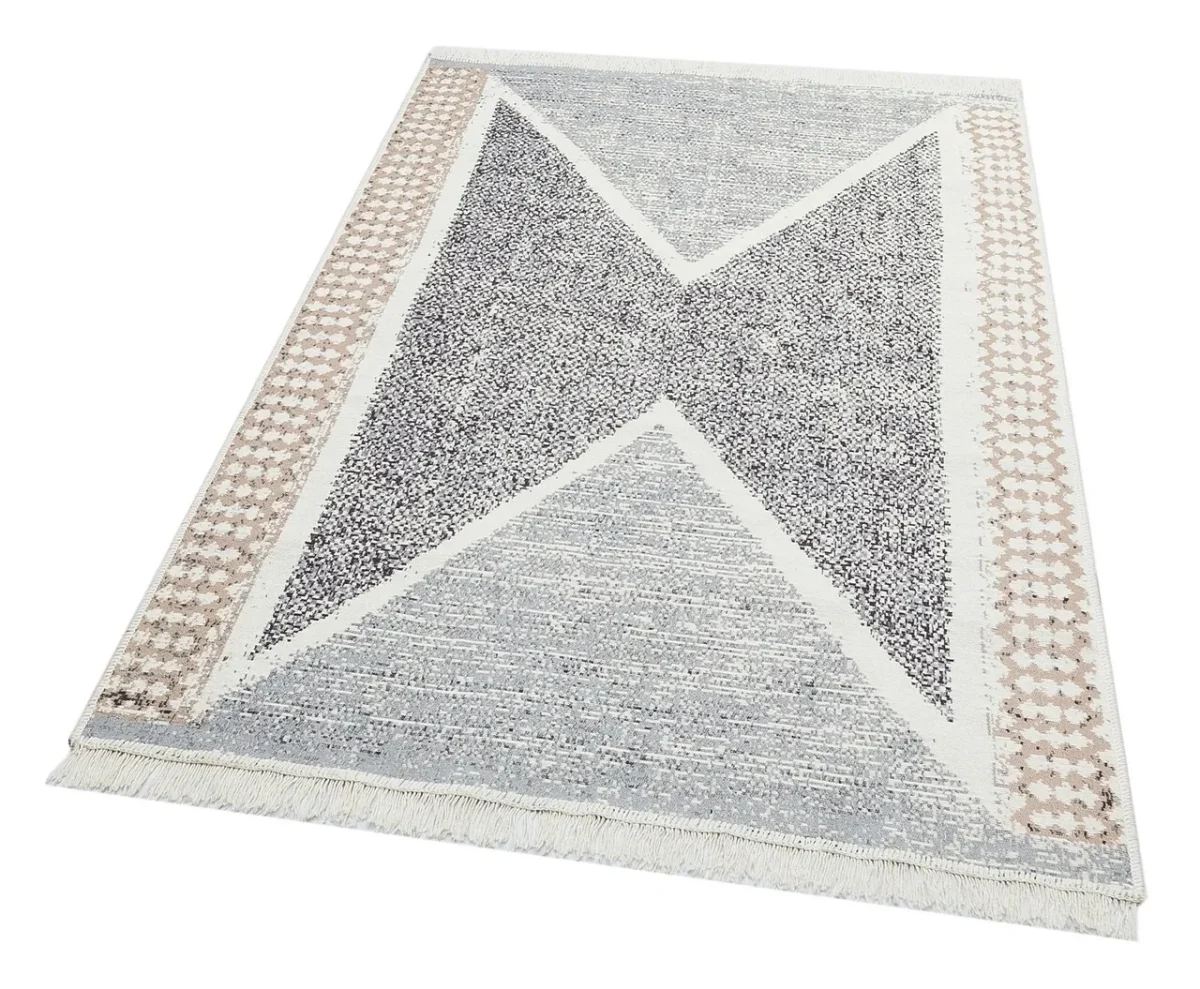 Covor Eko rezistent, AR 02 - Grey, 80x150 cm, 100% bumbac, 80 x 150 cm
