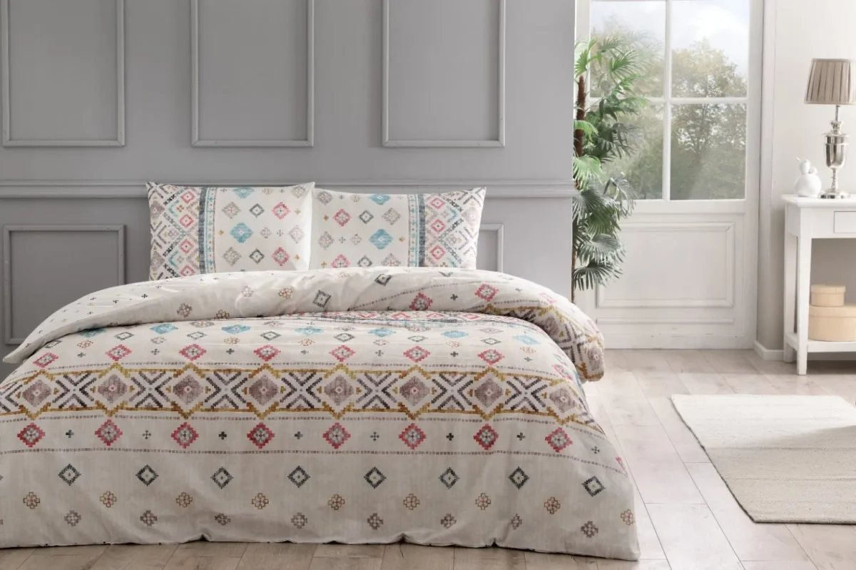 Lenjerie cu elastic 160x200cm TAC 100% bumbac ranforce Terra