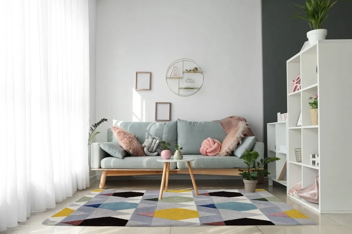Covor Venice Bedora, 80x150 cm, 100% lana, multicolor, finisat manual