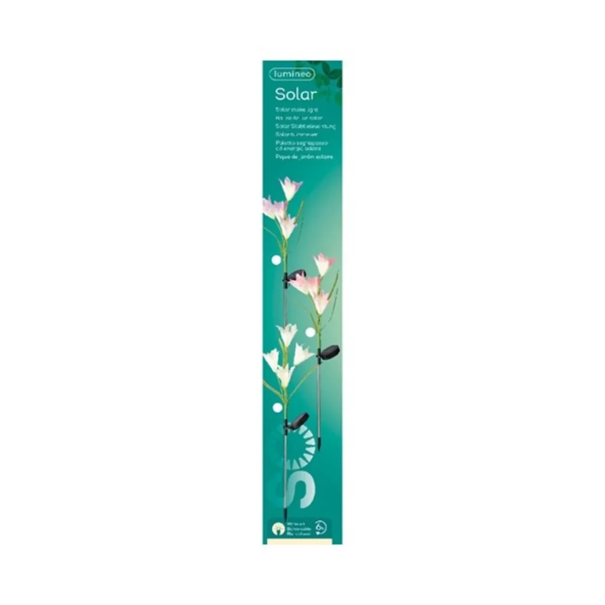 Lampa de gradina Flower Lumineo 10x65cm 4 led-uri Roz