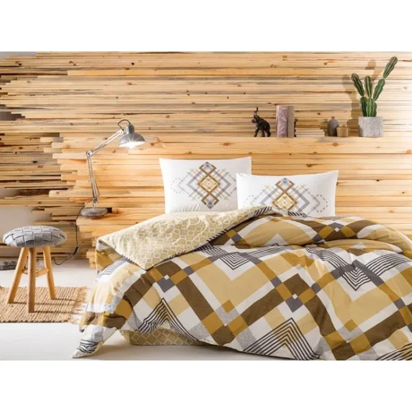 Lenjerie cu elastic 160x200cm TAC 100% bumbac ranforce Optima